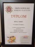 Dyplom informujący o zajęciu drugiego miejsca w konkursie plastycznym