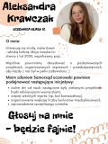 Plakat. Na białym tle czarny tekst. W lewym górnym rogu pomarańczowe koło. W prawym górnym rogu zdjęcie.