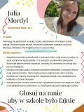 Plakat. Na białym tle czarny tekst. W prawym górnym rogu zdjęcie dziewczyny. Na plakacie porozrzucane przypadkowo różne...